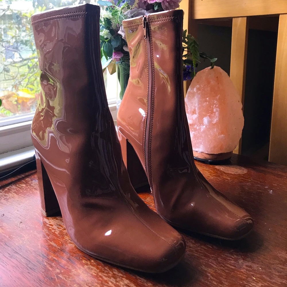 Steve Madden Lynden Boots, brown (Cognac patent)